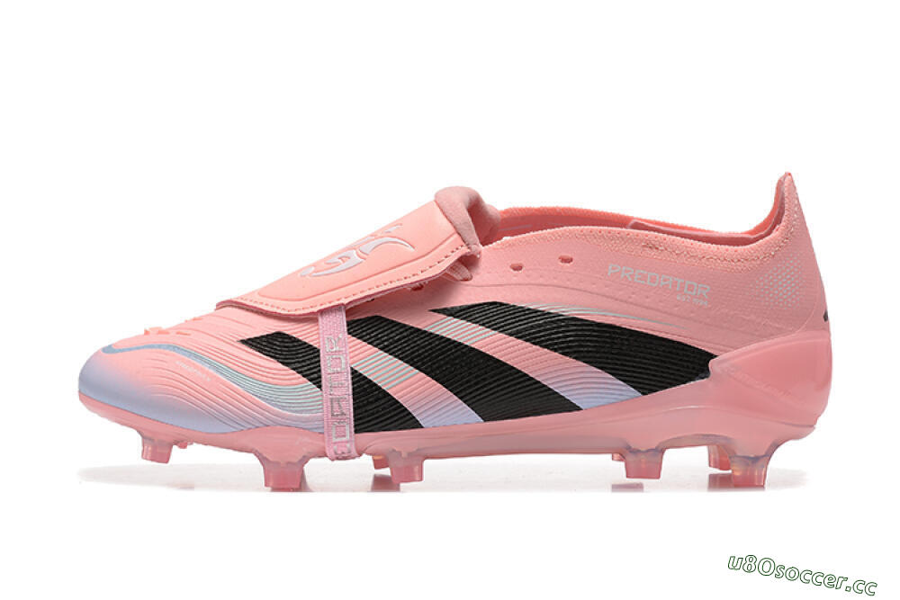 Men's Adidas Predator Elite Foldover Tongue 25 FG Firm Ground Low-Tops Football Boots - Pink/Black/Silver 0