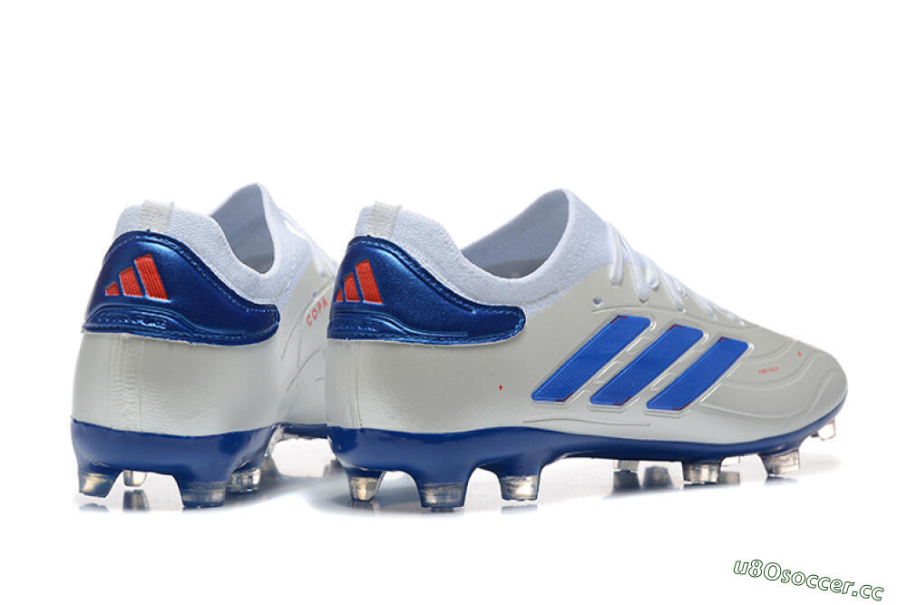 Men's Adidas Copa Pure 2 FG Firm Ground Low-Tops Football Boots - Silver/Blue/Red 9