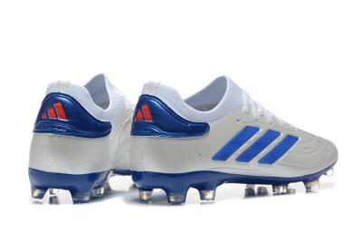 Men's Adidas Copa Pure 2 FG Firm Ground Low-Tops Football Boots - Silver/Blue/Red