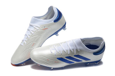 Men's Adidas Copa Pure 2 FG Firm Ground Low-Tops Football Boots - Silver/Blue/Red