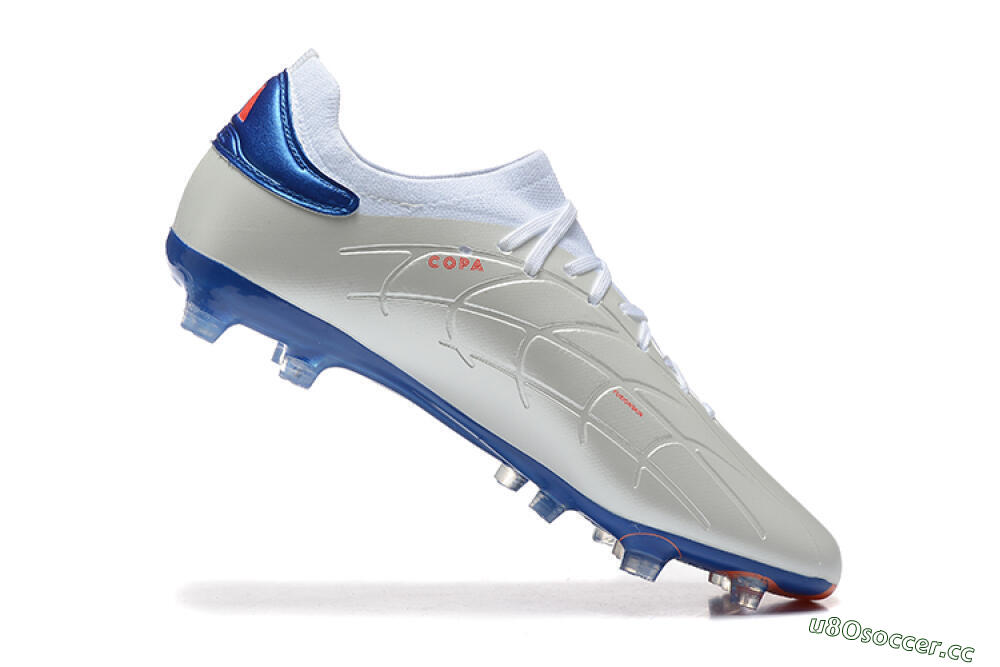 Men's Adidas Copa Pure 2 FG Firm Ground Low-Tops Football Boots - Silver/Blue/Red 7
