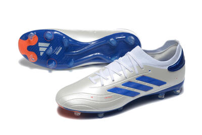 Men's Adidas Copa Pure 2 FG Firm Ground Low-Tops Football Boots - Silver/Blue/Red