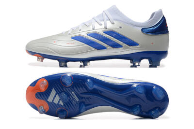 Men's Adidas Copa Pure 2 FG Firm Ground Low-Tops Football Boots - Silver/Blue/Red