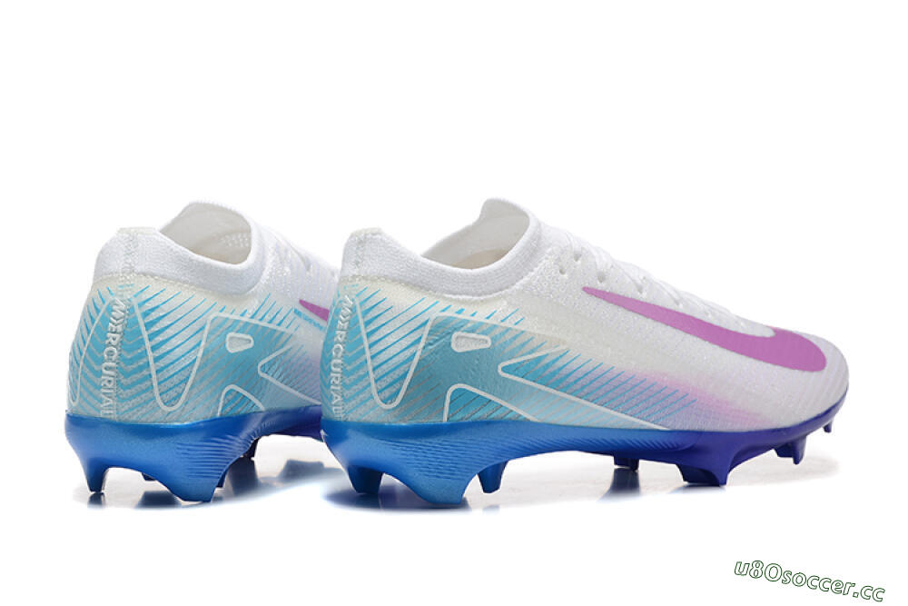Men's Nike Air Zoom Mercurial Vapor 16 Elite FG Firm Ground Low-Tops Football Boots - White/Purple/Blue 9