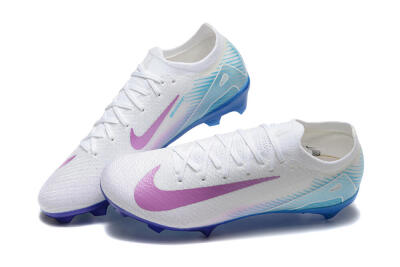 Men's Nike Air Zoom Mercurial Vapor 16 Elite FG Firm Ground Low-Tops Football Boots - White/Purple/Blue