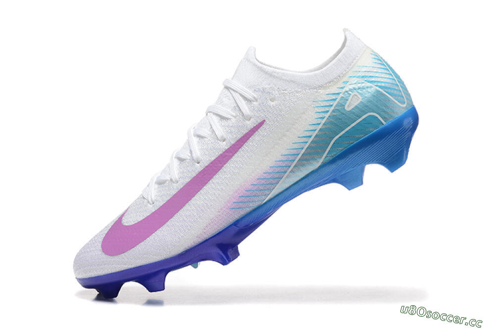 Men's Nike Air Zoom Mercurial Vapor 16 Elite FG Firm Ground Low-Tops Football Boots - White/Purple/Blue 8
