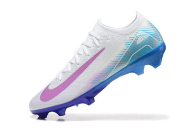 Men's Nike Air Zoom Mercurial Vapor 16 Elite FG Firm Ground Low-Tops Football Boots - White/Purple/Blue