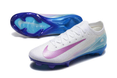 Men's Nike Air Zoom Mercurial Vapor 16 Elite FG Firm Ground Low-Tops Football Boots - White/Purple/Blue