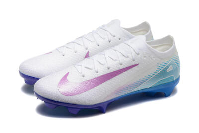 Men's Nike Air Zoom Mercurial Vapor 16 Elite FG Firm Ground Low-Tops Football Boots - White/Purple/Blue