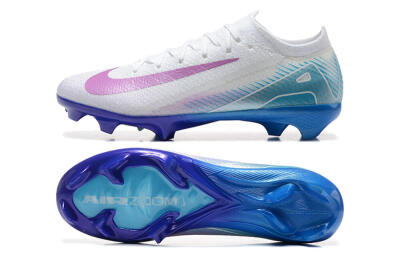 Men's Nike Air Zoom Mercurial Vapor 16 Elite FG Firm Ground Low-Tops Football Boots - White/Purple/Blue