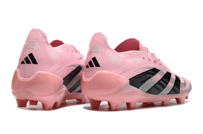 Unisex Adidas Predator Elite 25 FG Firm Ground Low-Tops Football Boots - Pink/Black/Silver