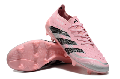 Unisex Adidas Predator Elite 25 FG Firm Ground Low-Tops Football Boots - Pink/Black/Silver