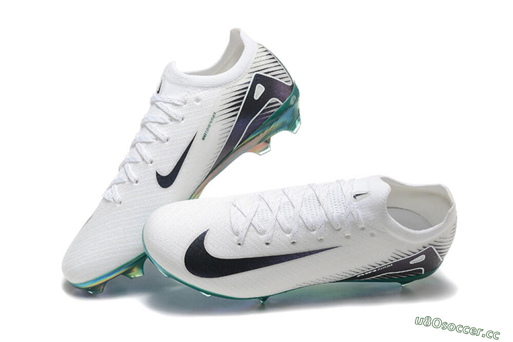 Men's Nike Air Zoom Mercurial Vapor 16 Elite FG Firm Ground Low-Tops Football Boots - White/Black/Gold 6