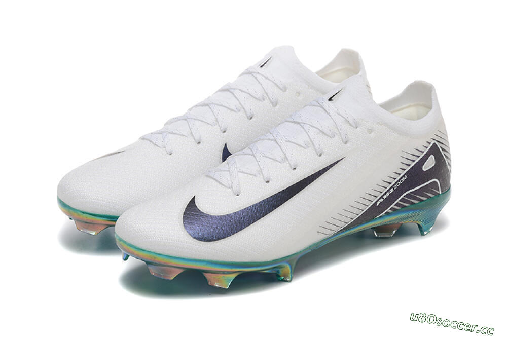 Men's Nike Air Zoom Mercurial Vapor 16 Elite FG Firm Ground Low-Tops Football Boots - White/Black/Gold 5