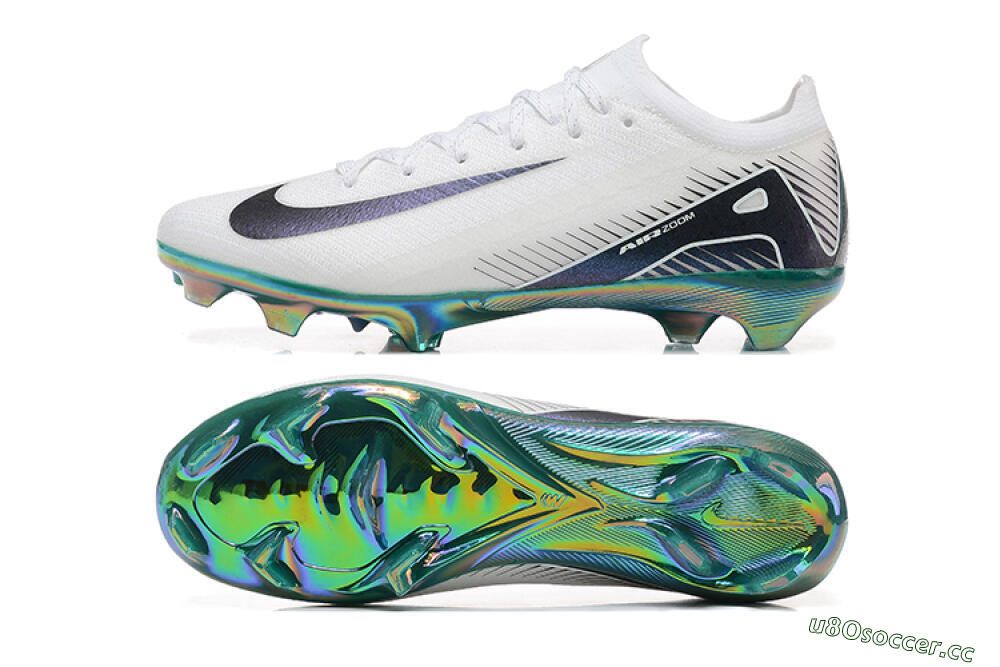 Men's Nike Air Zoom Mercurial Vapor 16 Elite FG Firm Ground Low-Tops Football Boots - White/Black/Gold 1