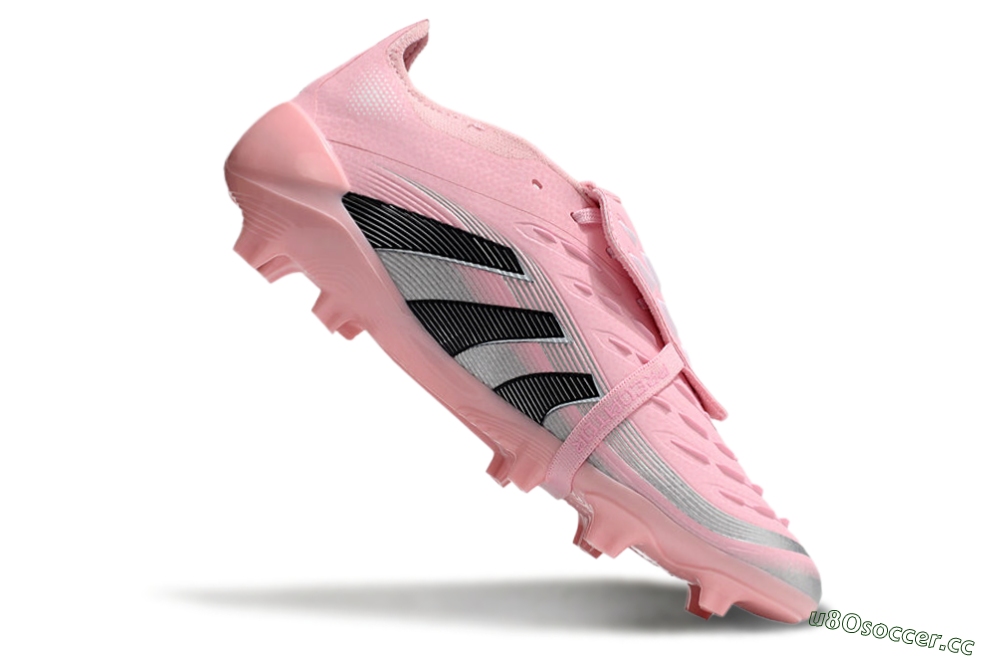 Unisex Adidas Predator Elite Foldover Tongue FG Firm Ground Low-Tops Football Boots - Pink/Black/Silver 4