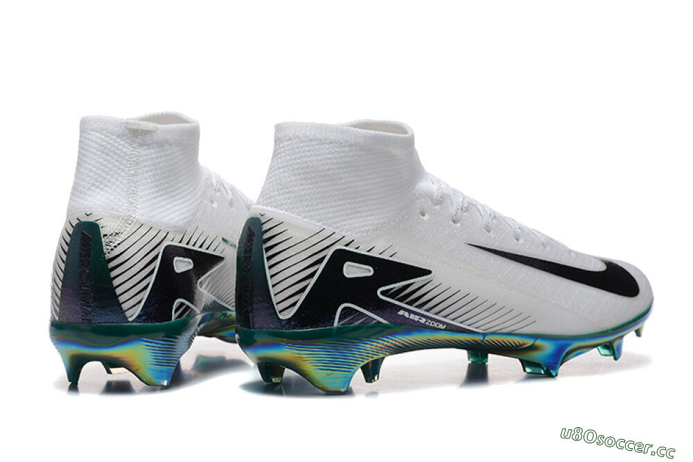 Unisex Nike Air Zoom Mercurial Superfly 10 Elite FG Firm Ground High-Tops Football Boots - White/Blue/Gold 9