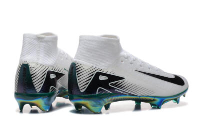 Unisex Nike Air Zoom Mercurial Superfly 10 Elite FG Firm Ground High-Tops Football Boots - White/Blue/Gold
