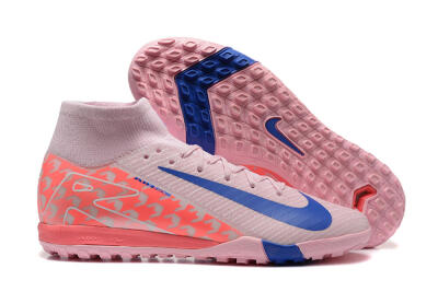 Unisex Nike Air Zoom Mercurial Superfly 10 Elite TF Artificial Turf High-Tops Football Shoes - Pink/Blue/White