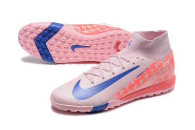 Unisex Nike Air Zoom Mercurial Superfly 10 Elite TF Artificial Turf High-Tops Football Shoes - Pink/Blue/White
