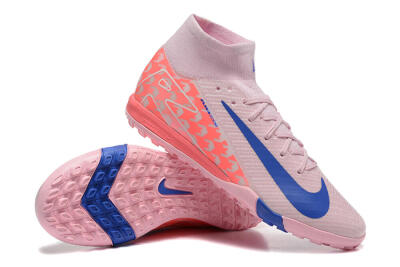 Unisex Nike Air Zoom Mercurial Superfly 10 Elite TF Artificial Turf High-Tops Football Shoes - Pink/Blue/White