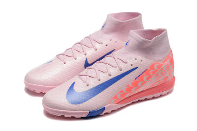 Unisex Nike Air Zoom Mercurial Superfly 10 Elite TF Artificial Turf High-Tops Football Shoes - Pink/Blue/White
