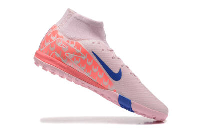 Unisex Nike Air Zoom Mercurial Superfly 10 Elite TF Artificial Turf High-Tops Football Shoes - Pink/Blue/White