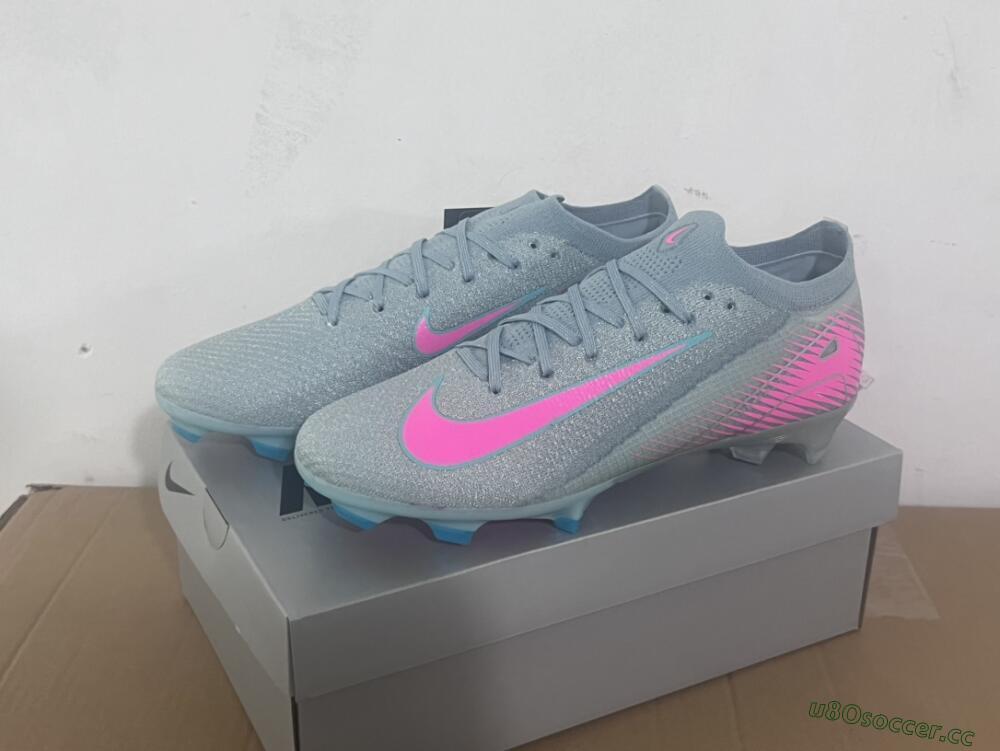 Men's Nike Air Zoom Mercurial Vapor 16 Elite FG Firm Ground Low-Tops Football Boots - Jade/Pink/Silver