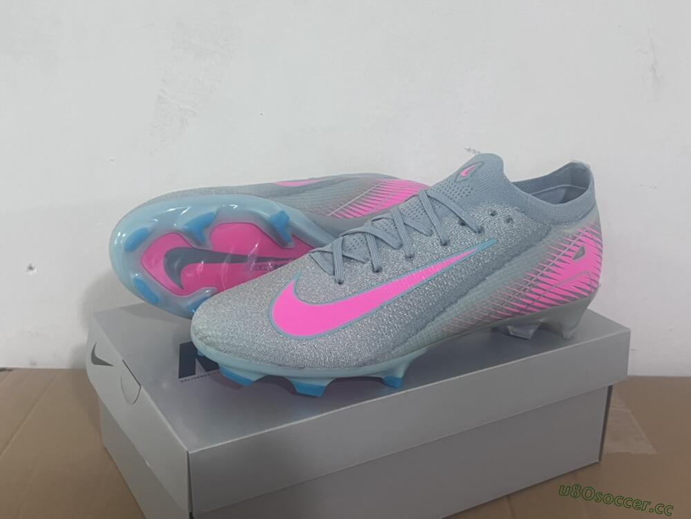 Men's Nike Air Zoom Mercurial Vapor 16 Elite FG Firm Ground Low-Tops Football Boots - Jade/Pink/Silver