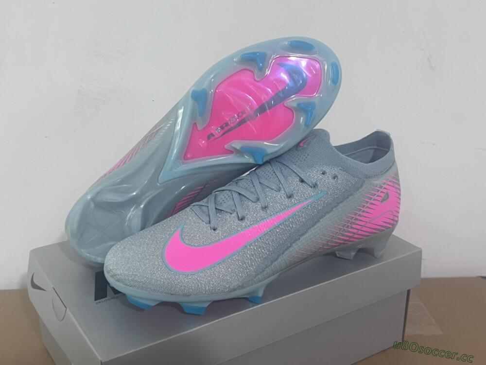 Men's Nike Air Zoom Mercurial Vapor 16 Elite FG Firm Ground Low-Tops Football Boots - Jade/Pink/Silver
