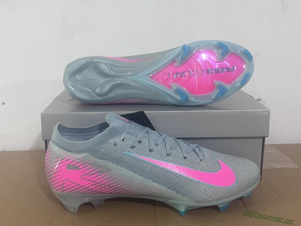 Men's Nike Air Zoom Mercurial Vapor 16 Elite FG Firm Ground Low-Tops Football Boots - Jade/Pink/Silver