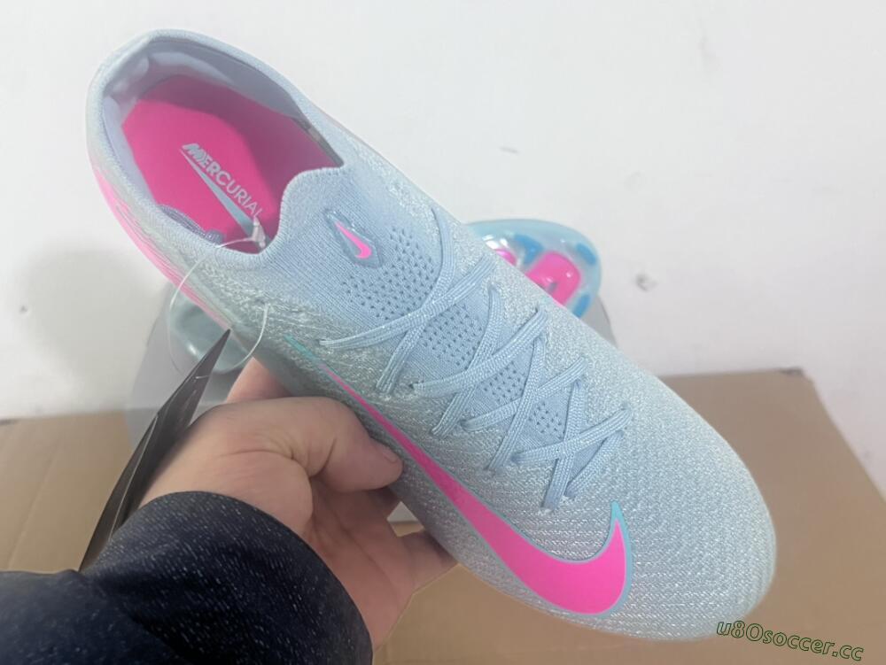 Men's Nike Air Zoom Mercurial Vapor 16 Elite FG Firm Ground Low-Tops Football Boots - Jade/Pink/Silver