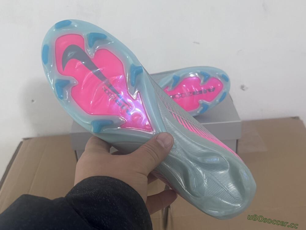 Men's Nike Air Zoom Mercurial Vapor 16 Elite FG Firm Ground Low-Tops Football Boots - Jade/Pink/Silver