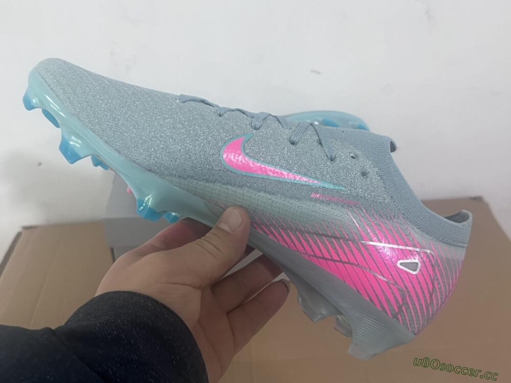 Men's Nike Air Zoom Mercurial Vapor 16 Elite FG Firm Ground Low-Tops Football Boots - Jade/Pink/Silver