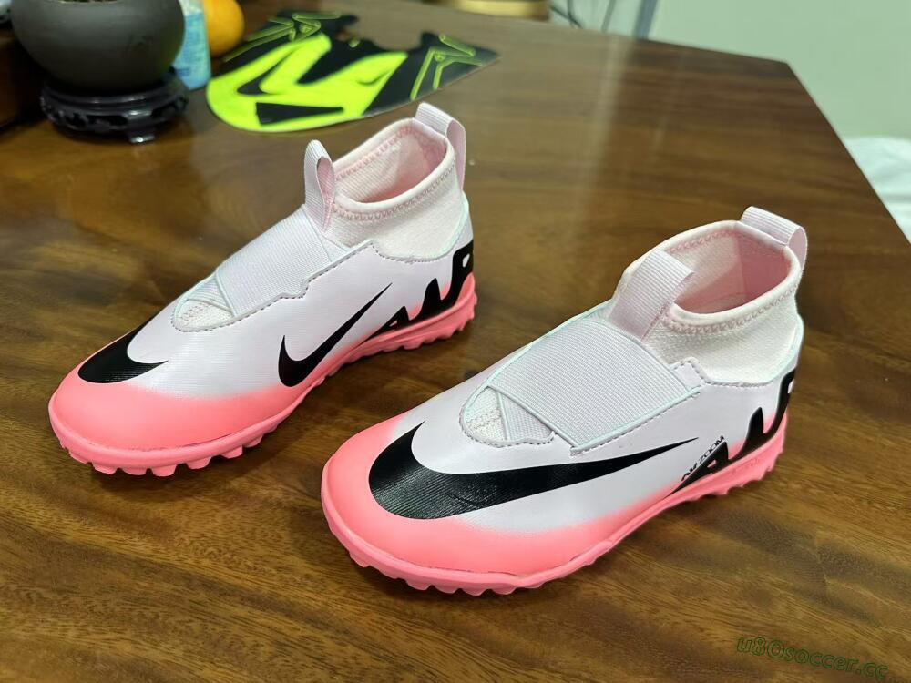 Kids Nike Air Zoom Mercurial Superfly 9 Elite TF Artificial Turf High-Tops Football Shoes - Pink/Black