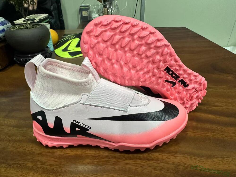 Kids Nike Air Zoom Mercurial Superfly 9 Elite TF Artificial Turf High-Tops Football Shoes - Pink/Black