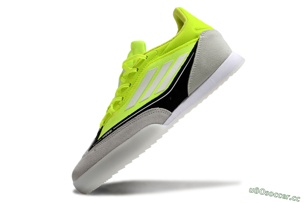 Men's Messi x Adidas F50 Elite IC Indoor & Futsal Low-Tops Football Shoes - Yellow/Grey/Black 5