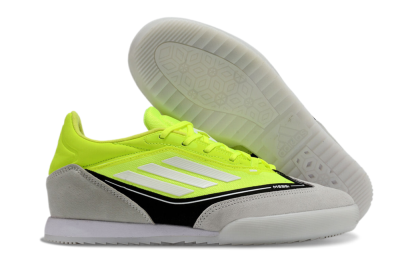 Men's Messi x Adidas F50 Elite IC Indoor & Futsal Low-Tops Football Shoes - Yellow/Grey/Black
