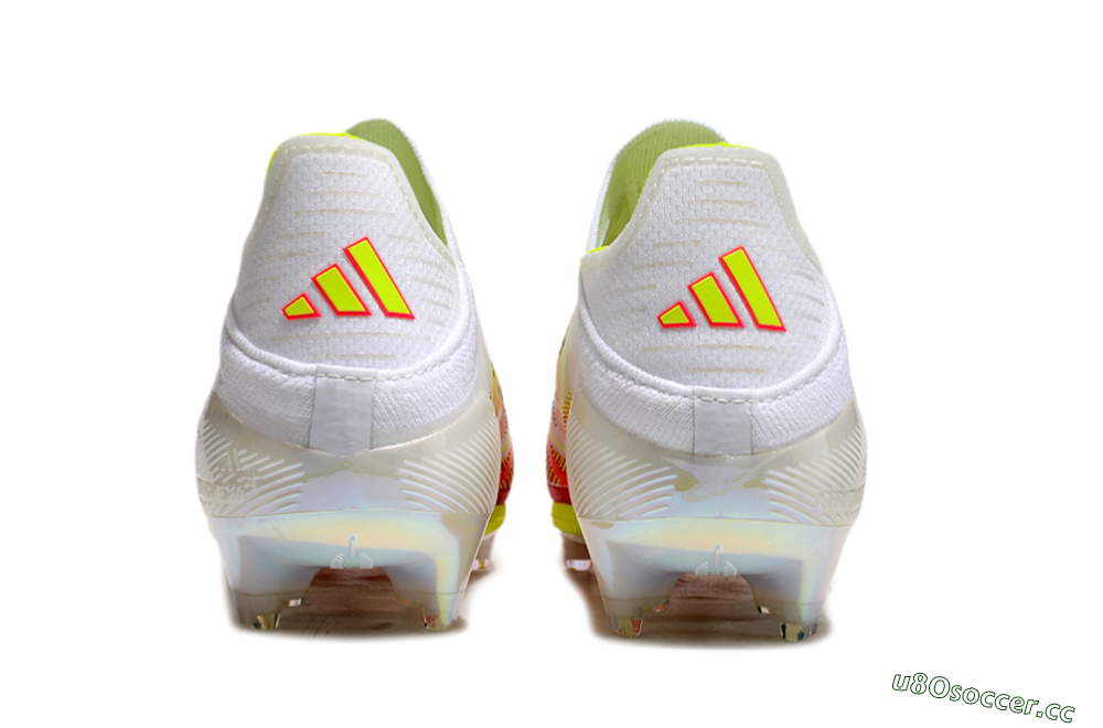 Unisex Adidas F50+ Elite Lightstrike Pro Laceless FG Firm Ground Low-Tops Football Boots - White/Red/Yellow 5