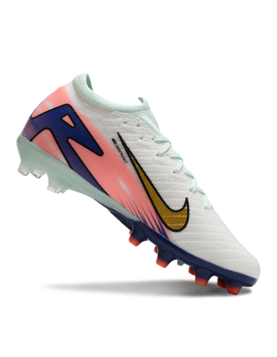 Men's Nike Air Zoom Mercurial Vapor 16 Elite AG Artificial Grass Low-Tops Football Boots - Jade/Gold/Blue