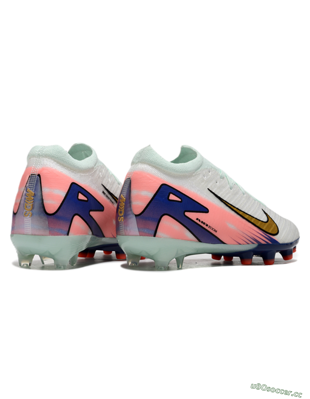 Men's Nike Air Zoom Mercurial Vapor 16 Elite AG Artificial Grass Low-Tops Football Boots - Jade/Gold/Blue 6