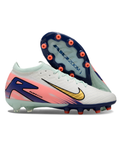 Men's Nike Air Zoom Mercurial Vapor 16 Elite AG Artificial Grass Low-Tops Football Boots - Jade/Gold/Blue
