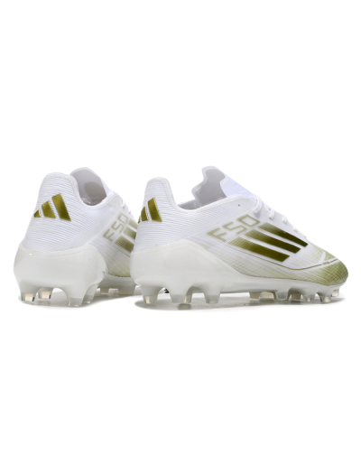 Men's Adidas F50 Elite AG Artificial Grass Low-Tops Football Boots - White/Gold
