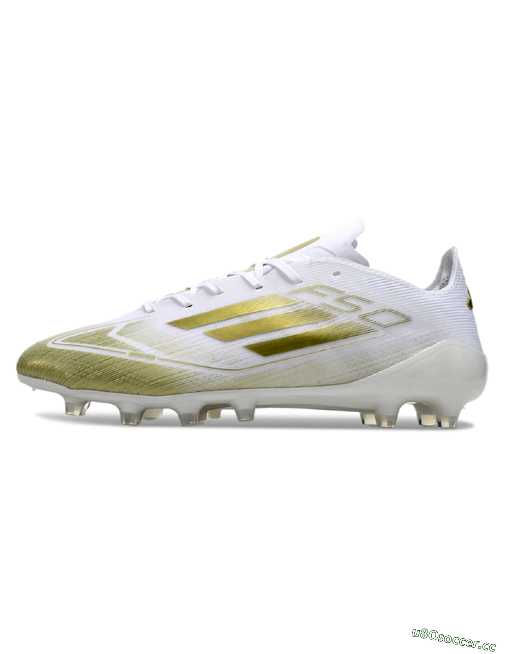 Men's Adidas F50 Elite AG Artificial Grass Low-Tops Football Boots - White/Gold 0