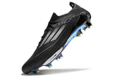 Unisex Adidas F50+ Lightstrike Pro Elite FG Firm Ground Low-Tops Football Boots - Black/Silver/Gold