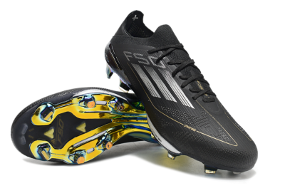 Unisex Adidas F50+ Lightstrike Pro Elite FG Firm Ground Low-Tops Football Boots - Black/Silver/Gold
