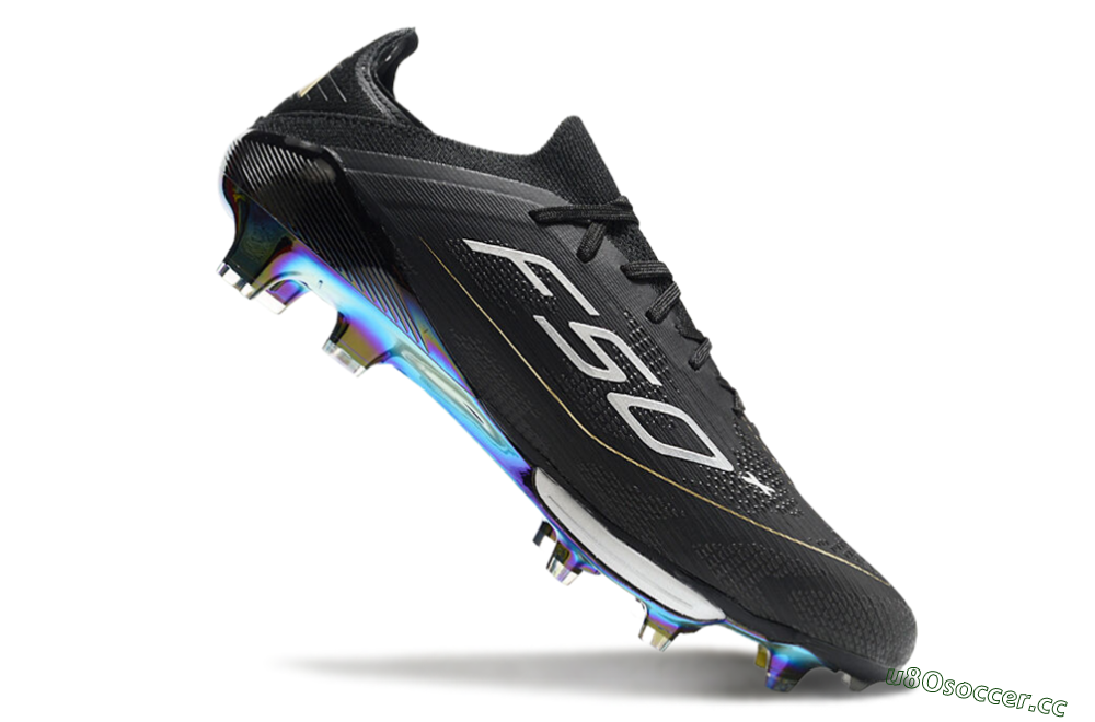 Unisex Adidas F50+ Lightstrike Pro Elite FG Firm Ground Low-Tops Football Boots - Black/Silver/Gold 4