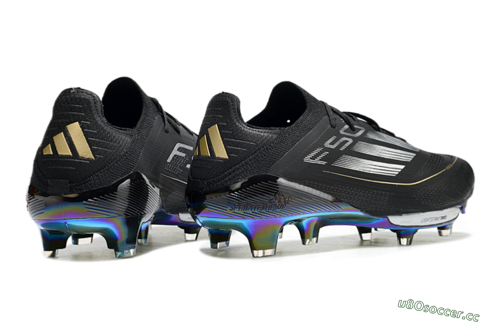 Unisex Adidas F50+ Lightstrike Pro Elite FG Firm Ground Low-Tops Football Boots - Black/Silver/Gold 6