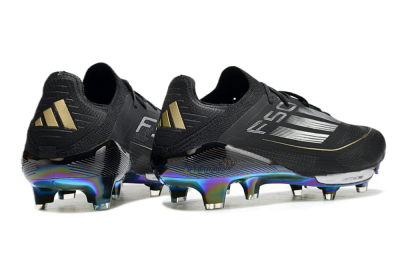 Unisex Adidas F50+ Lightstrike Pro Elite FG Firm Ground Low-Tops Football Boots - Black/Silver/Gold