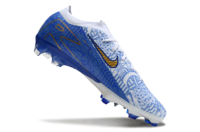 Unisex Nike Air Zoom Mercurial Vapor 16 Elite FG Firm Ground Low-Tops Football Boots - White/Blue/Gold